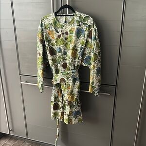 RHODE Green and Blue Patterned Dress small EUC